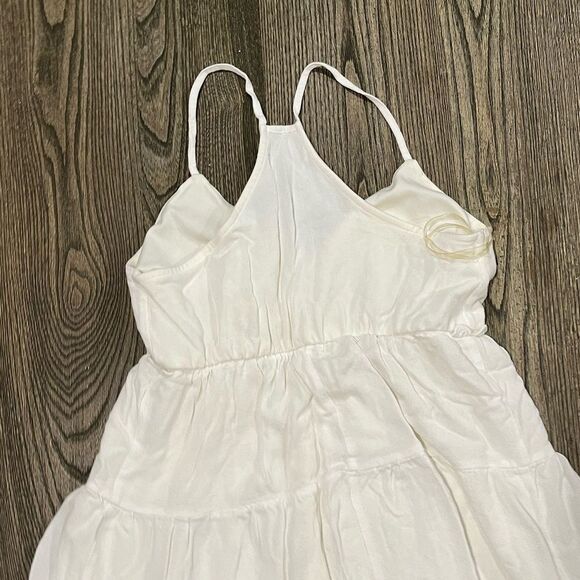 Sequin Hearts Tiered A-Line Mini Dress V-Neck Racerback Lined White Size Medium - Picture 8 of 8